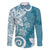 Polynesia Family Matching Puletasi and Hawaiian Shirt Hippie Blue Tribal Turtle Floral Pattern