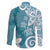 Polynesia Family Matching Puletasi and Hawaiian Shirt Hippie Blue Tribal Turtle Floral Pattern