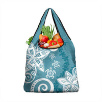 Polynesia Grocery Bag Hippie Blue Tribal Turtle Floral Pattern LT05 1-pack One Size Blue - Polynesian Pride