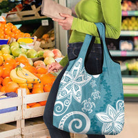 Polynesia Grocery Bag Hippie Blue Tribal Turtle Floral Pattern LT05 - Polynesian Pride