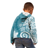 Polynesia Kid Hoodie Hippie Blue Tribal Turtle Floral Pattern LT05 - Polynesian Pride