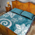 Polynesia Quilt Bed Set Hippie Blue Tribal Turtle Floral Pattern