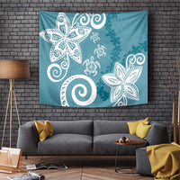 Polynesia Tapestry Hippie Blue Tribal Turtle Floral Pattern LT05 Blue - Polynesian Pride