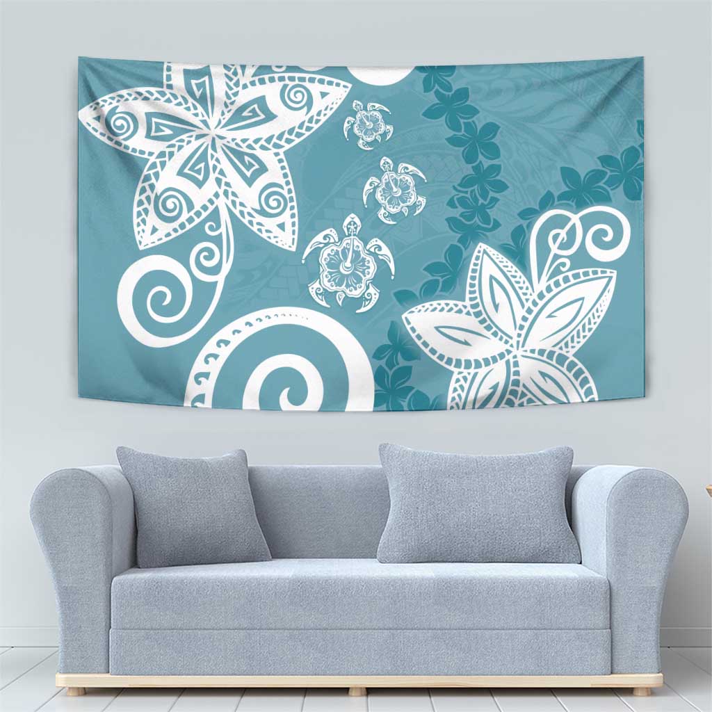 Polynesia Tapestry Hippie Blue Tribal Turtle Floral Pattern LT05 - Polynesian Pride