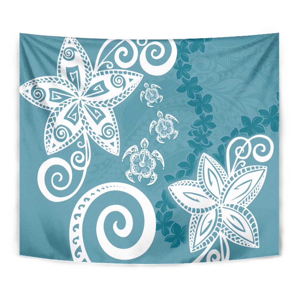 Polynesia Tapestry Hippie Blue Tribal Turtle Floral Pattern LT05 - Polynesian Pride