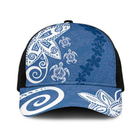 Polynesia Baseball Net Cap Blue Tribal Turtle Floral Pattern LT05 One Size Black Blue - Polynesian Pride