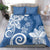 Polynesia Bedding Set Blue Tribal Turtle Floral Pattern