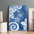 Polynesia Canvas Wall Art Blue Tribal Turtle Floral Pattern