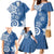 Polynesia Family Matching Mermaid Dress and Hawaiian Shirt Blue Tribal Turtle Floral Pattern