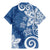 Polynesia Family Matching Mermaid Dress and Hawaiian Shirt Blue Tribal Turtle Floral Pattern