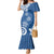 Polynesia Family Matching Mermaid Dress and Hawaiian Shirt Blue Tribal Turtle Floral Pattern