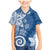 Polynesia Family Matching Mermaid Dress and Hawaiian Shirt Blue Tribal Turtle Floral Pattern