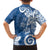 Polynesia Family Matching Off Shoulder Maxi Dress and Hawaiian Shirt Blue Tribal Turtle Floral Pattern