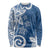 Polynesia Long Sleeve Shirt Blue Tribal Turtle Floral Pattern