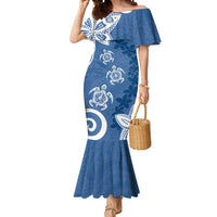 Polynesia Mermaid Dress Blue Tribal Turtle Floral Pattern LT05 Women Blue - Polynesian Pride