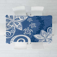 Polynesia Tablecloth Blue Tribal Turtle Floral Pattern LT05 Blue - Polynesian Pride