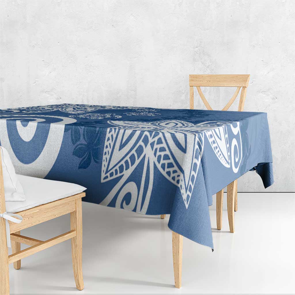 Polynesia Tablecloth Blue Tribal Turtle Floral Pattern LT05 - Polynesian Pride