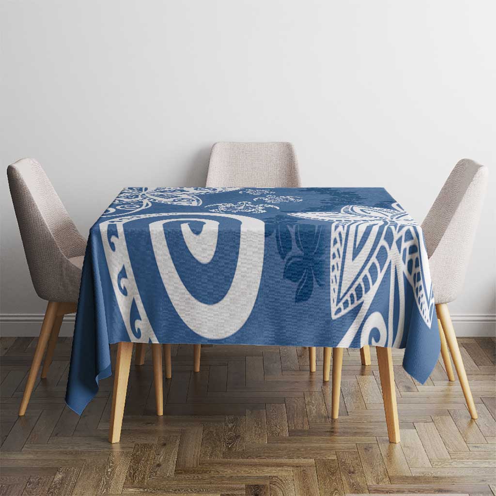 Polynesia Tablecloth Blue Tribal Turtle Floral Pattern LT05 - Polynesian Pride