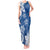 Polynesia Tank Maxi Dress Blue Tribal Turtle Floral Pattern