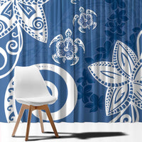 Polynesia Window Curtain Blue Tribal Turtle Floral Pattern LT05 - Polynesian Pride