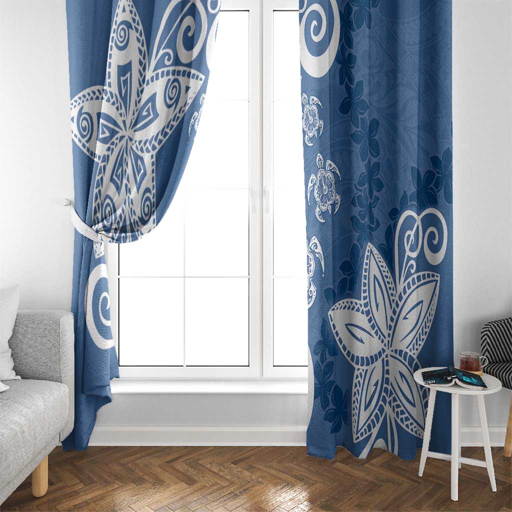 Polynesia Window Curtain Blue Tribal Turtle Floral Pattern LT05 - Polynesian Pride