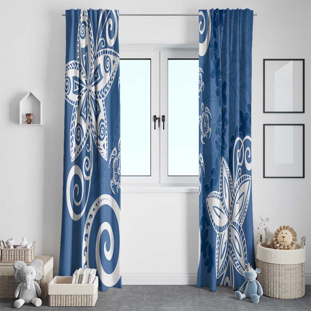 Polynesia Window Curtain Blue Tribal Turtle Floral Pattern LT05 - Polynesian Pride