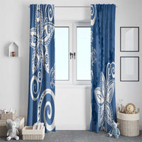 Polynesia Window Curtain Blue Tribal Turtle Floral Pattern LT05 - Polynesian Pride
