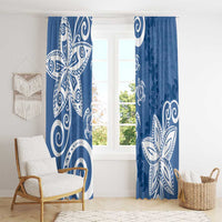 Polynesia Window Curtain Blue Tribal Turtle Floral Pattern LT05 - Polynesian Pride
