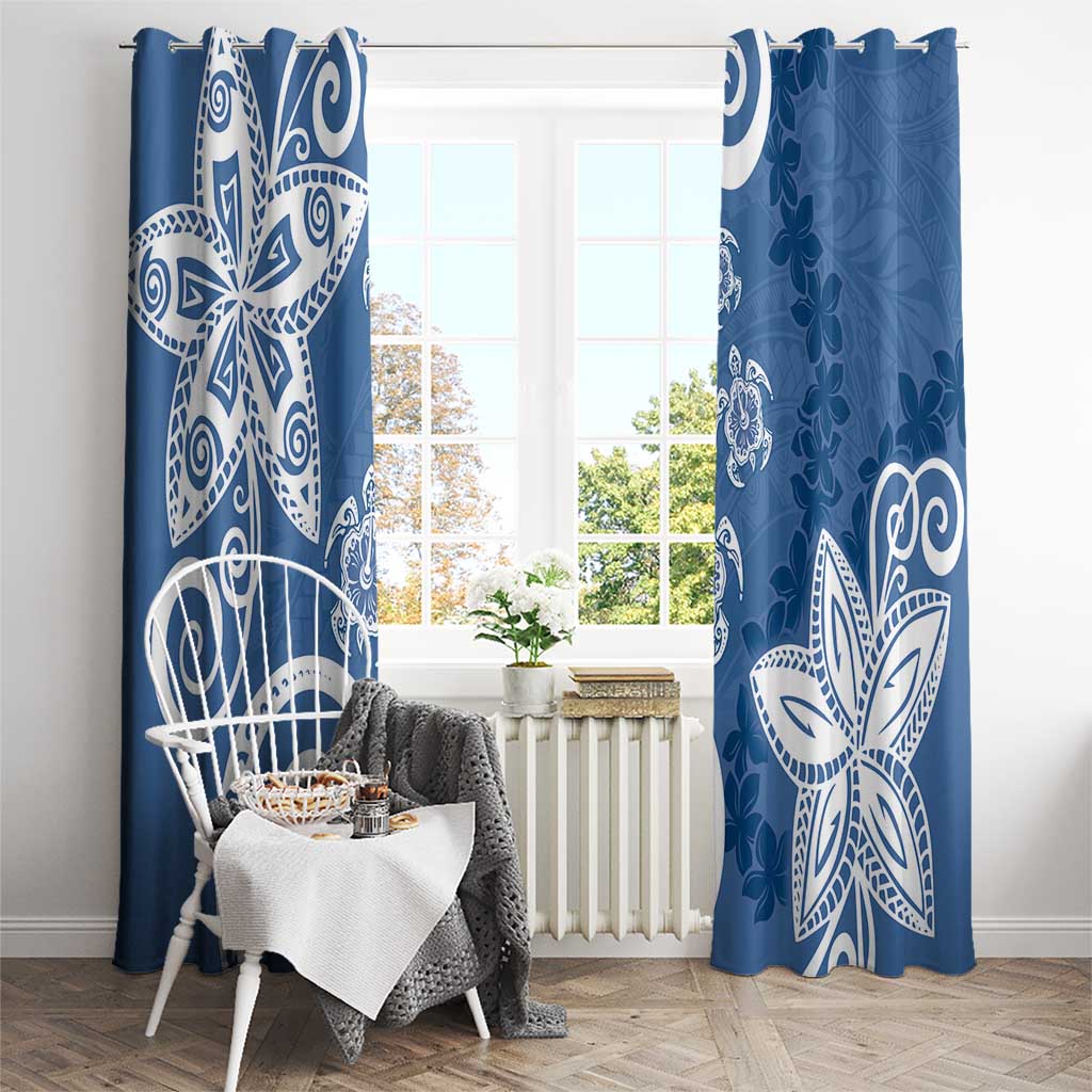 Polynesia Window Curtain Blue Tribal Turtle Floral Pattern LT05 - Polynesian Pride