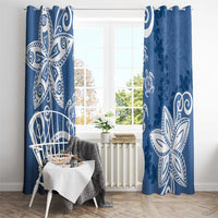 Polynesia Window Curtain Blue Tribal Turtle Floral Pattern LT05 - Polynesian Pride