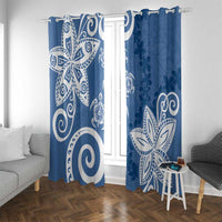 Polynesia Window Curtain Blue Tribal Turtle Floral Pattern LT05 With Grommets Blue - Polynesian Pride