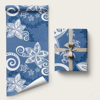 Polynesia Wrapping Paper Blue Tribal Turtle Floral Pattern LT05 58" × 23" Blue - Polynesian Pride
