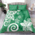 Polynesia Bedding Set Green Tribal Turtle Floral Pattern