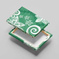 Polynesia Canvas Wall Art Green Tribal Turtle Floral Pattern LT05 - Polynesian Pride
