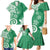 Polynesia Family Matching Mermaid Dress and Hawaiian Shirt Green Tribal Turtle Floral Pattern