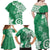 Polynesia Family Matching Off Shoulder Maxi Dress and Hawaiian Shirt Green Tribal Turtle Floral Pattern