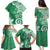 Polynesia Family Matching Puletasi and Hawaiian Shirt Green Tribal Turtle Floral Pattern