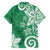 Polynesia Family Matching Puletasi and Hawaiian Shirt Green Tribal Turtle Floral Pattern