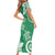 Polynesia Family Matching Short Sleeve Bodycon Dress and Hawaiian Shirt Green Tribal Turtle Floral Pattern