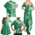 Polynesia Family Matching Summer Maxi Dress and Hawaiian Shirt Green Tribal Turtle Floral Pattern