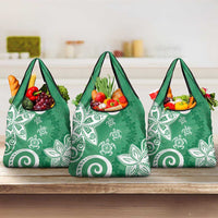 Polynesia Grocery Bag Green Tribal Turtle Floral Pattern LT05 3-pack One Size Green - Polynesian Pride