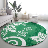 Polynesia Round Carpet Green Tribal Turtle Floral Pattern LT05 - Polynesian Pride