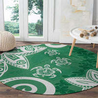 Polynesia Round Carpet Green Tribal Turtle Floral Pattern LT05 - Polynesian Pride