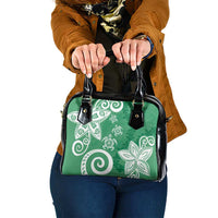 Polynesia Shoulder Handbag Green Tribal Turtle Floral Pattern LT05 One Size Green - Polynesian Pride