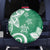 Polynesia Spare Tire Cover Green Tribal Turtle Floral Pattern