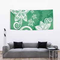 Polynesia Tapestry Green Tribal Turtle Floral Pattern LT05 - Polynesian Pride