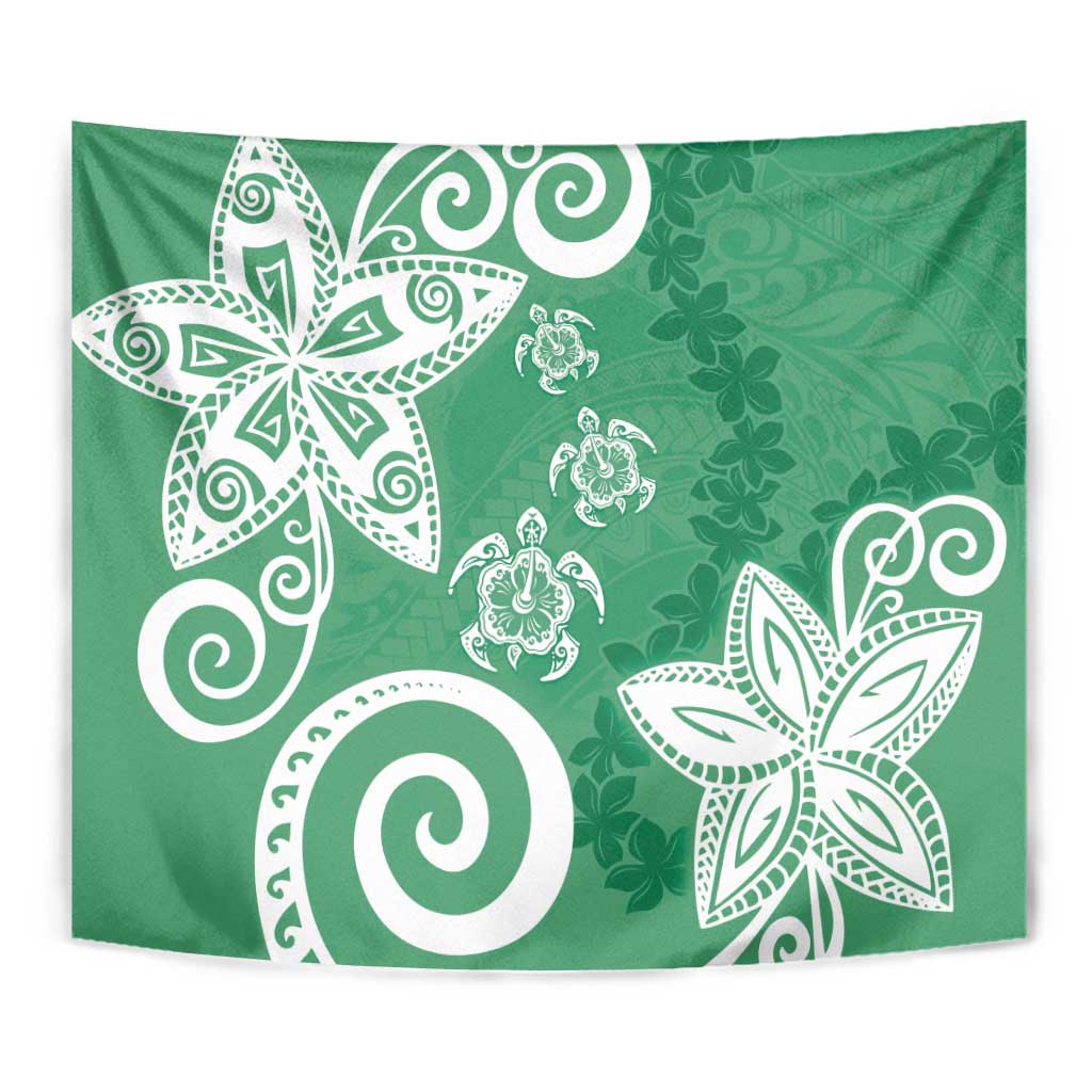 Polynesia Tapestry Green Tribal Turtle Floral Pattern LT05 - Polynesian Pride