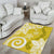 Polynesia Area Rug Yellow Tribal Turtle Floral Pattern