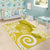 Polynesia Area Rug Yellow Tribal Turtle Floral Pattern