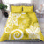 Polynesia Bedding Set Yellow Tribal Turtle Floral Pattern